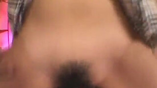 Japanese AV Model with big butt rides cock with hairy fish taco