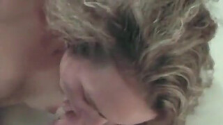Cock sucking wife gets a facial after a nice blowjob