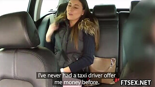 Brunette teen gives blowjob for money