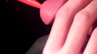 Sharp nails hurt and pleasure a lucky cock