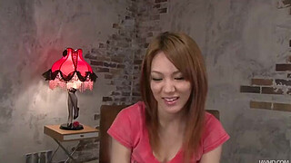 Amazing Rei lies back exposing her bunghole for a fingering
