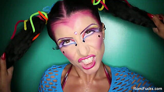 Romi Rain's Makeup Blowjob