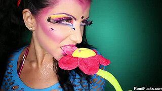Romi Rain's Makeup Blowjob