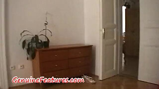 Czech brunette lapdances on huge cock