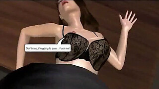 This sexy brunette 3D babe takes a big cock in her pussy