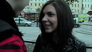 Real pick up fuck with sexy brunette