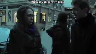 Real pick up fuck with sexy brunette
