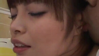 Yurika Goto is fucked in mouth and in dark hairy cum dumpster