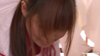 Japanese girl plays with her pussy