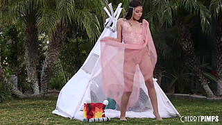 Cute Brunette Xxlayna Marie Dances and Masturbates With Vibrator on her Shaved Pussy