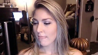 Blonde wife in lace does acrobatic sucking on a big cock and balls