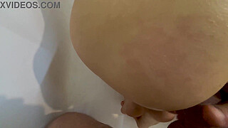 hot bathroom sex with long haired milf