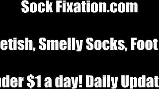 Footjob in stockings before fucking you