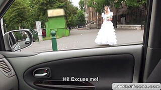 Rejected bride blowjob in car in public