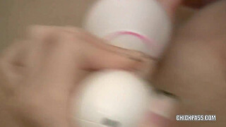Horny coed Charli does her vibrator