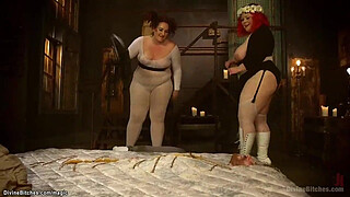 BBW femdoms dominating man slave