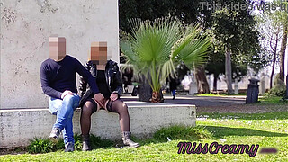 Real Amateur French Public Squirt Sex Risky on the Park !!! People walking near... 4K - MissCreamy