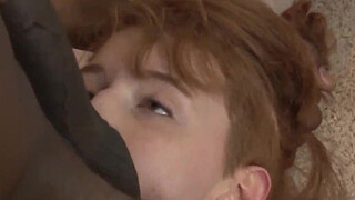 Redhead stepdaughter riding bbc before facial