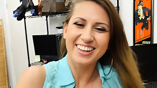 Sexy big tits babe nailed by pawn dude
