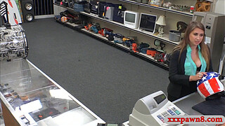 Sexy big tits babe nailed by pawn dude