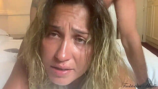 REAL COUPLE AMATEUR HOMEMADE SEXTAPE: SLUTTY CHEATER BITCH MAELLE is POWER FUCK by her BF's DADDY and she has an INSANE REAL FEMALE ORGASM