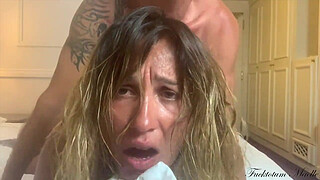 REAL COUPLE AMATEUR HOMEMADE SEXTAPE: SLUTTY CHEATER BITCH MAELLE is POWER FUCK by her BF's DADDY and she has an INSANE REAL FEMALE ORGASM