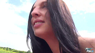 Exciting outdoor fucking for sexy teen Ani Mal with big tits
