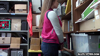 LP Officer breaking that shoplyfter's shaved pussy off like a spread eagle!
