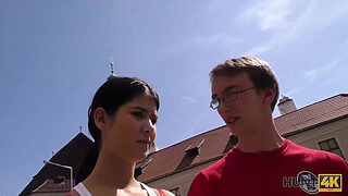HUNT4K. Young cuckold watches how his handsome GF earns