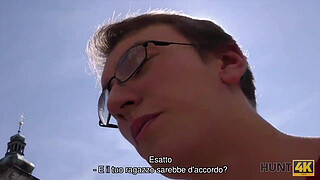 HUNT4K. Young cuckold watches how his handsome GF earns