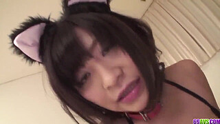Aika Hoshino fucked deep in her shaved pussy and ass - More at 69avs com