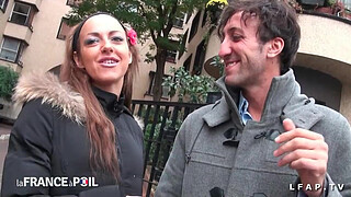French naughty amateur casting with big tits chopee in the street with her boyfriend