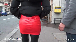 French naughty amateur casting with big tits chopee in the street with her boyfriend