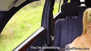 Naughty blonde teen fucked in the car pov