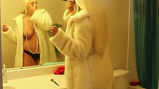 POV Blonde MILF With Big Tits Strokes Big Cock