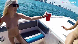 Sexy teen BFFS boat ride and nasty orgy