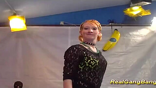 sweet redhead teen gangbang
