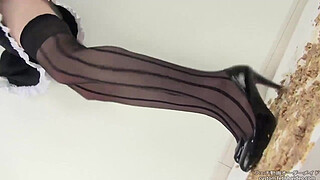 Foodcrush A woman steps on a hamburger with stockings