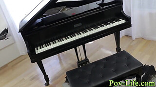 Teen gobbles big cock pov