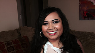 Asian milf gets a cum coating