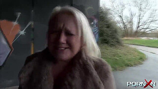 PORNXN Mature Blonde Public Pissing