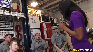 Horny Mechanics Gangbang Ebony Bellah Dahl