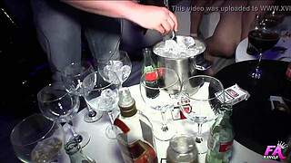 A scandal breaks loose in a VIP Zone. Enormous orgy right in the club
