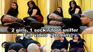 Sexy girls with smelly feet getting sniffed