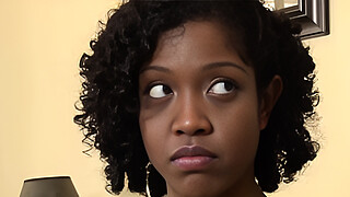Ebony babysitter pussyfucked before facial