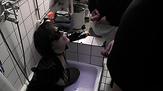 Slutwife Marion pissed on by plenty of guys