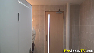 Japanese babes filmed pee