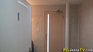 Japanese babes filmed pee