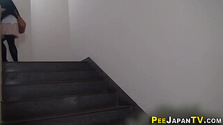 Japanese babes filmed pee