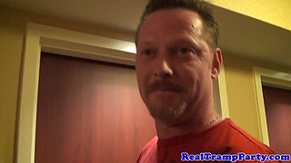 Real party amateurs in creampie session